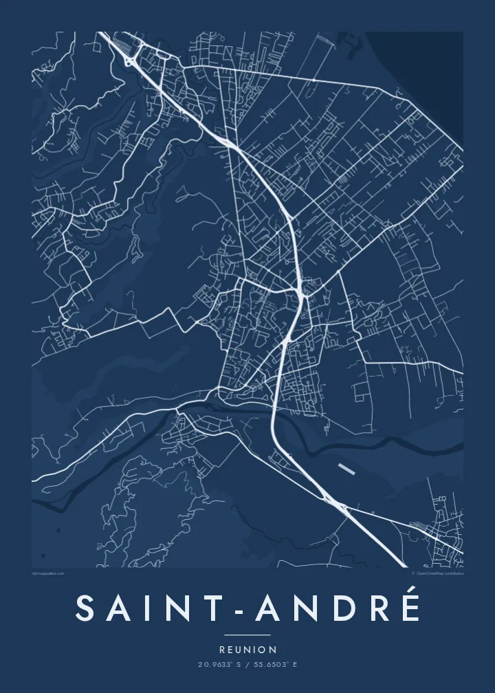Saint-André map poster — Blueprint