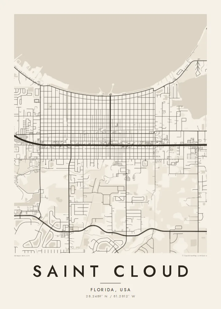 Saint Cloud map poster — Paper