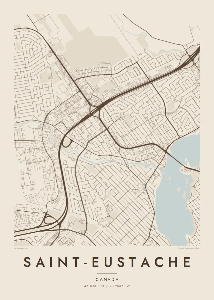 Saint-Eustache map poster — Sand