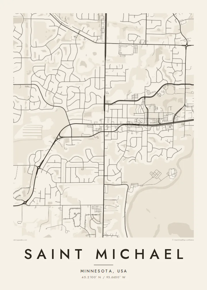 Saint Michael map poster — Paper