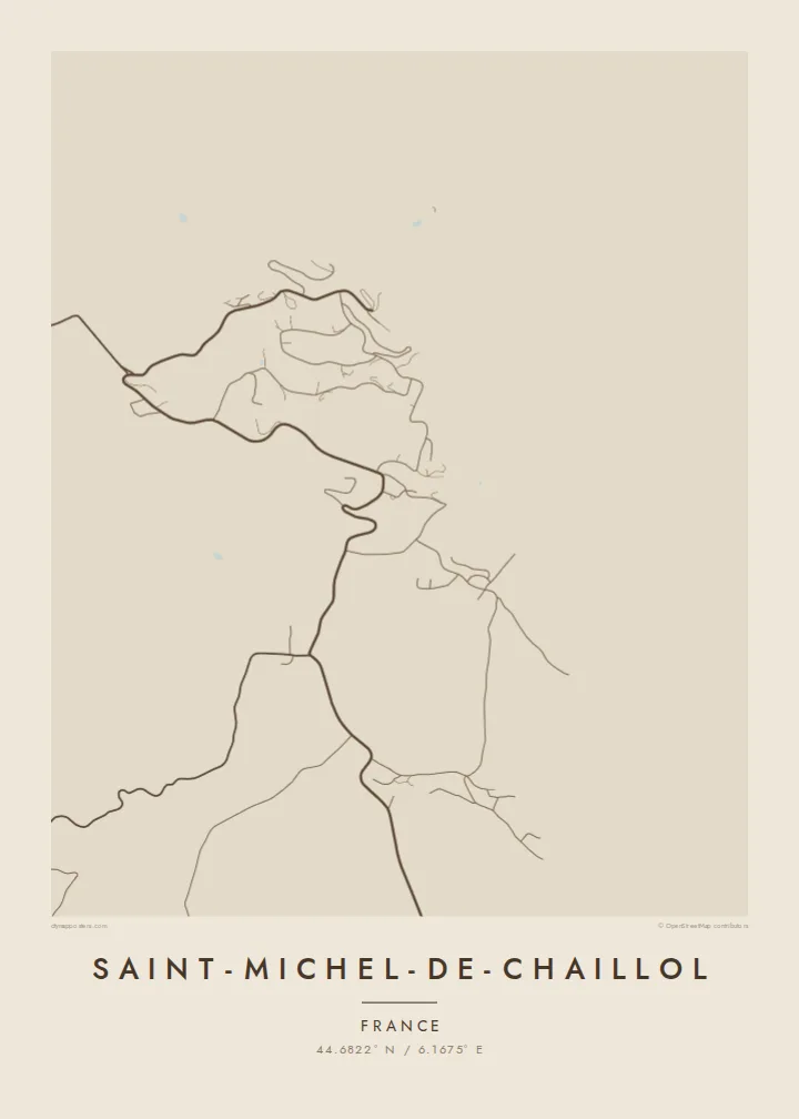 Saint-Michel-de-Chaillol map poster — Sand style