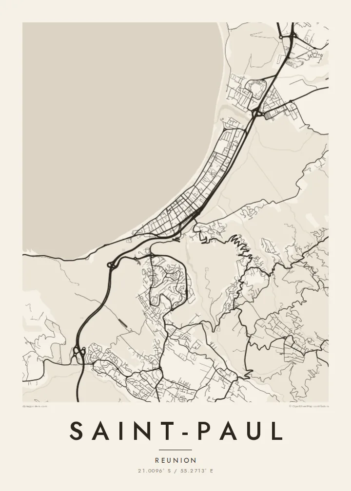 Saint-Paul map poster — Paper