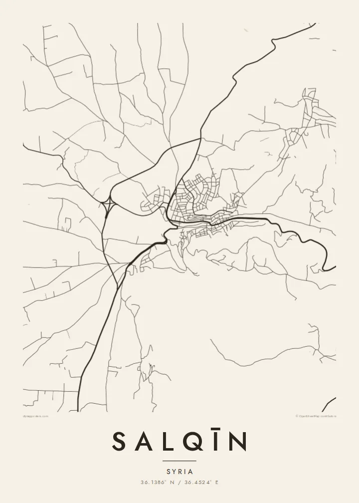 Salqīn map poster — Paper style