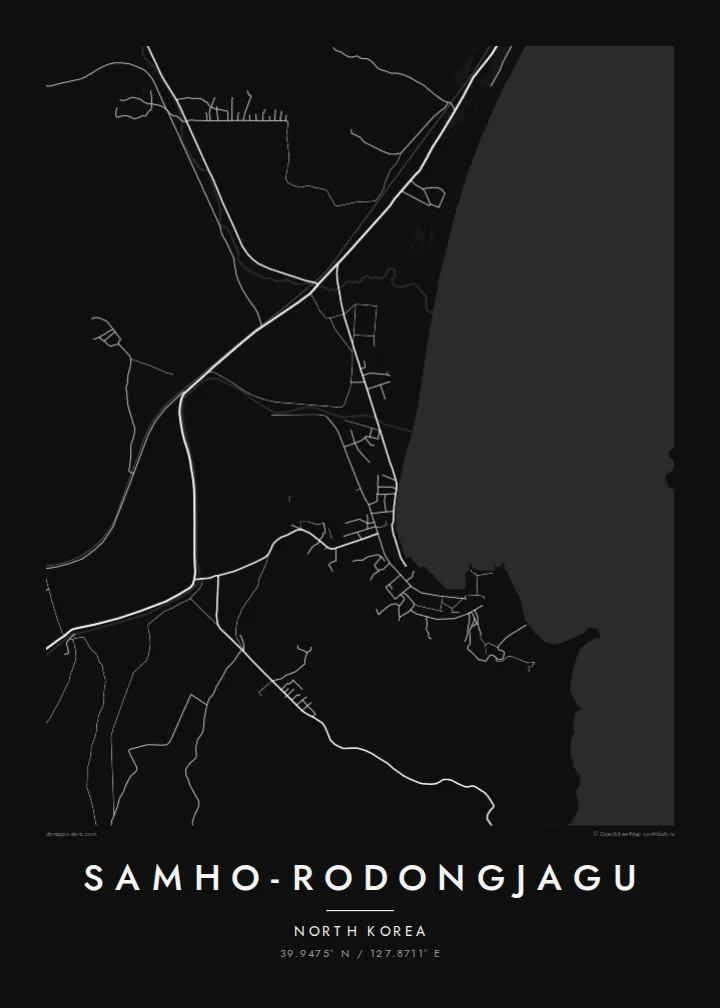 Samho-rodongjagu map poster — Noir style