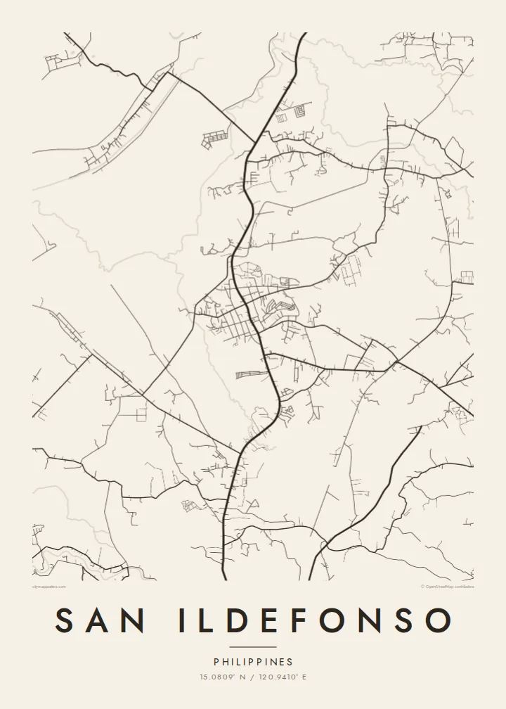 San Ildefonso map poster — Paper