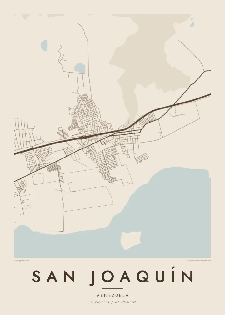 San Joaquín map poster — Sand style