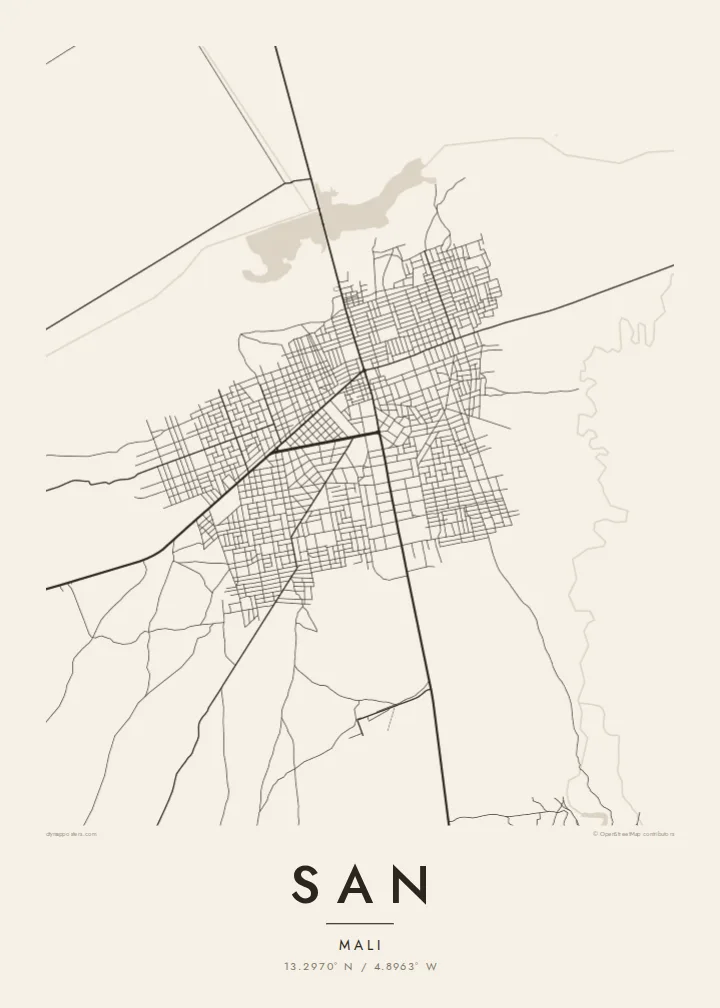 San map poster — Paper style