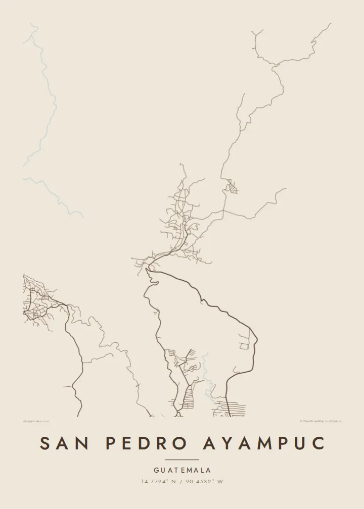 San Pedro Ayampuc map poster — Sand style