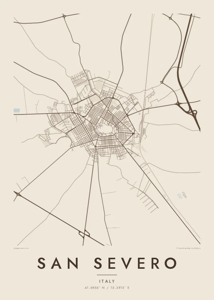 San Severo map poster — Sand