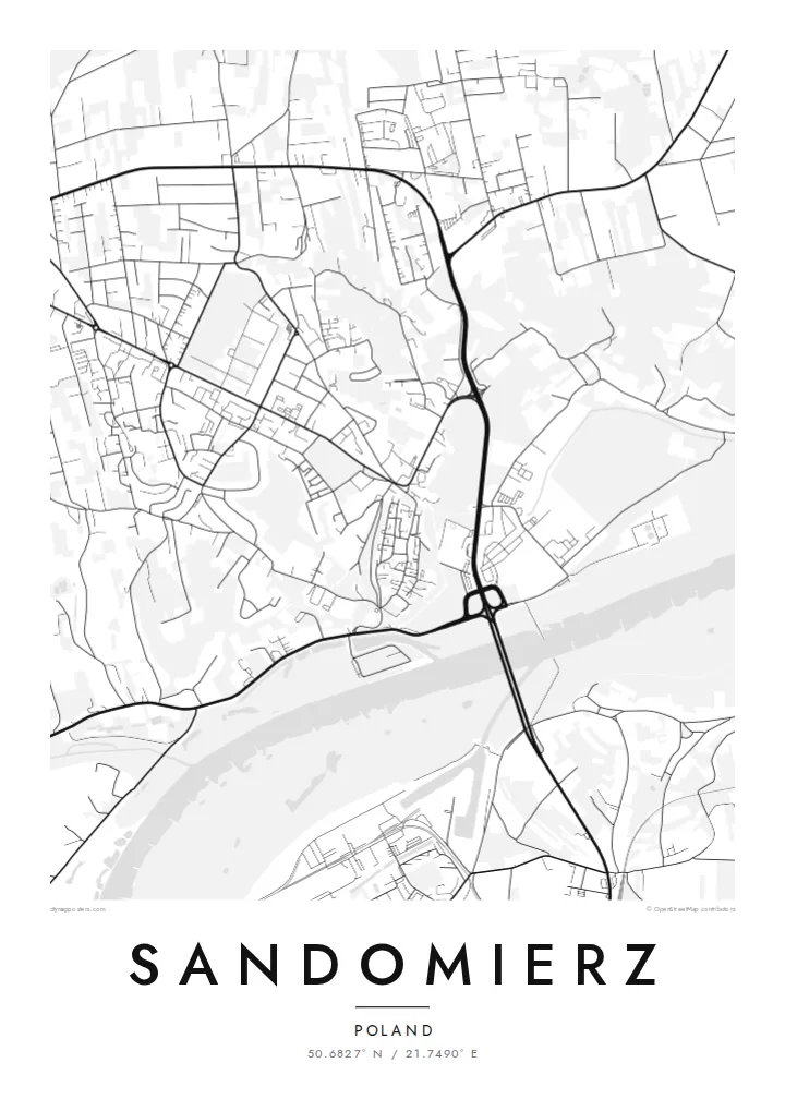 Sandomierz map poster — Classic