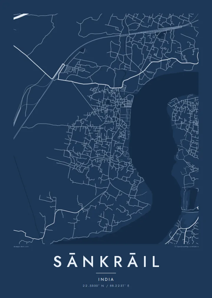 Sānkrāil map poster — Blueprint style