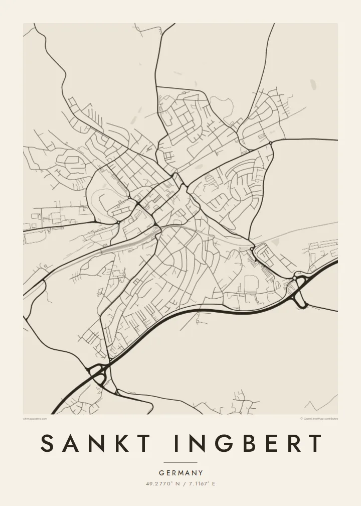 Sankt Ingbert map poster — Paper style