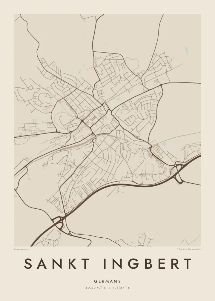 Sankt Ingbert map poster — Sand style