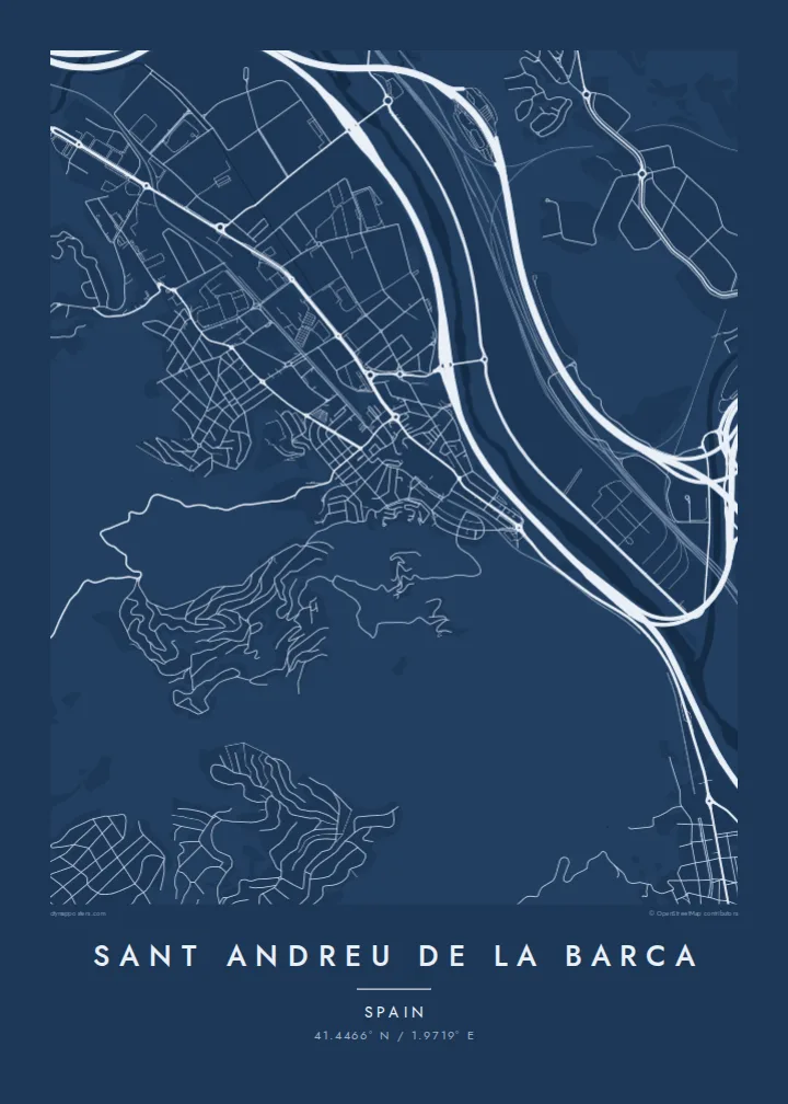 Sant Andreu de la Barca map poster — Blueprint style