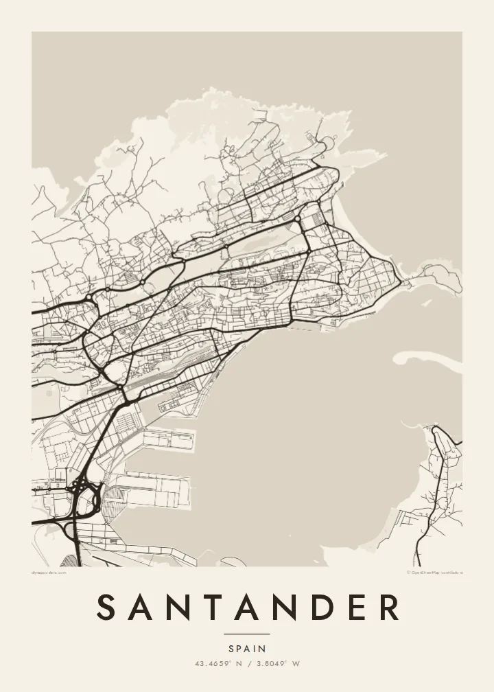 Santander map poster — Paper