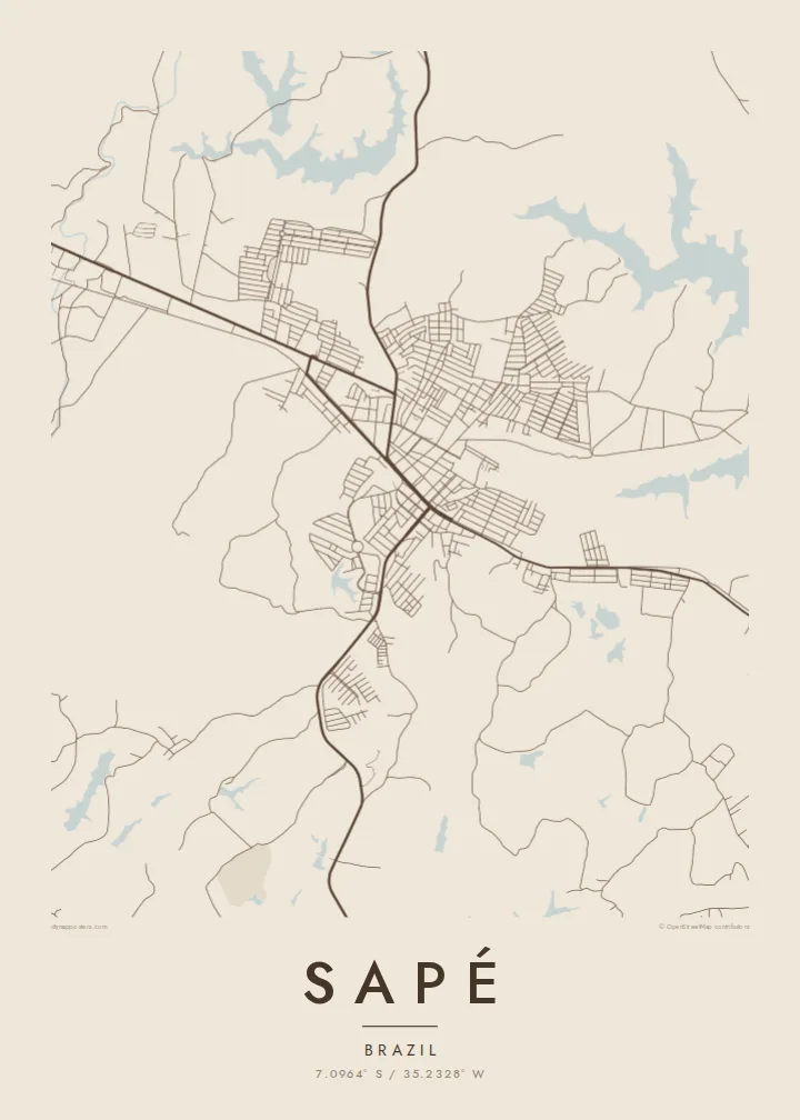 Sapé map poster — Sand
