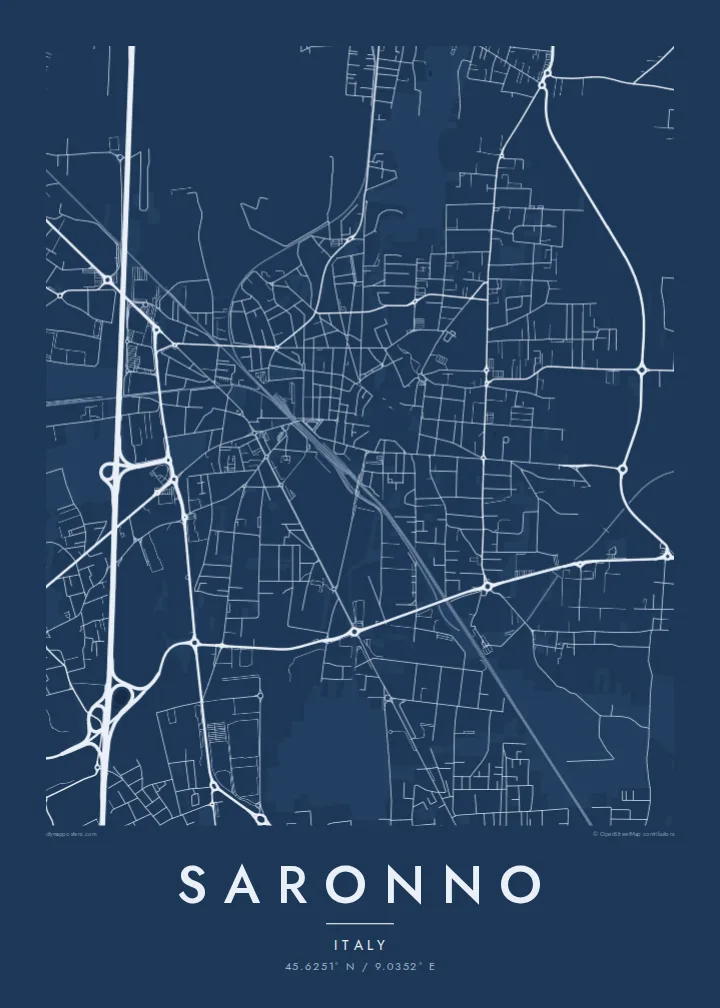 Saronno map poster — Blueprint