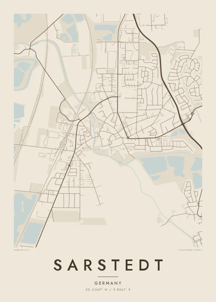 Sarstedt map poster — Sand style