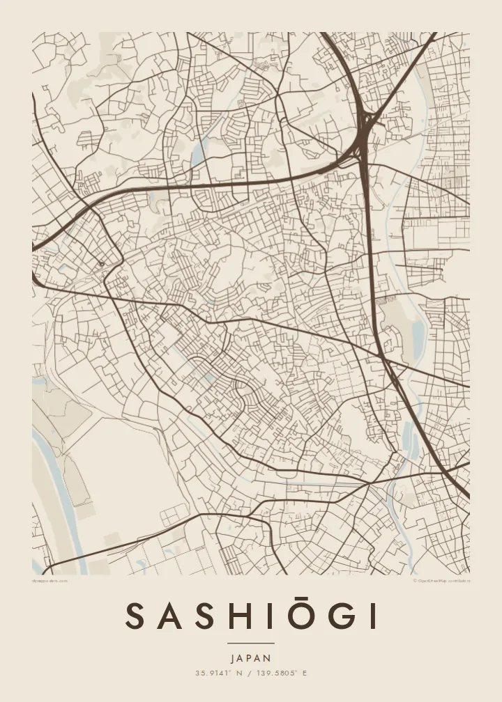 Sashiōgi map poster — Sand