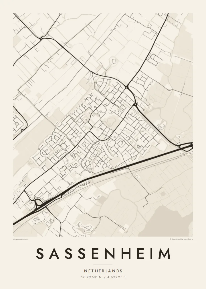 Sassenheim map poster — Paper style