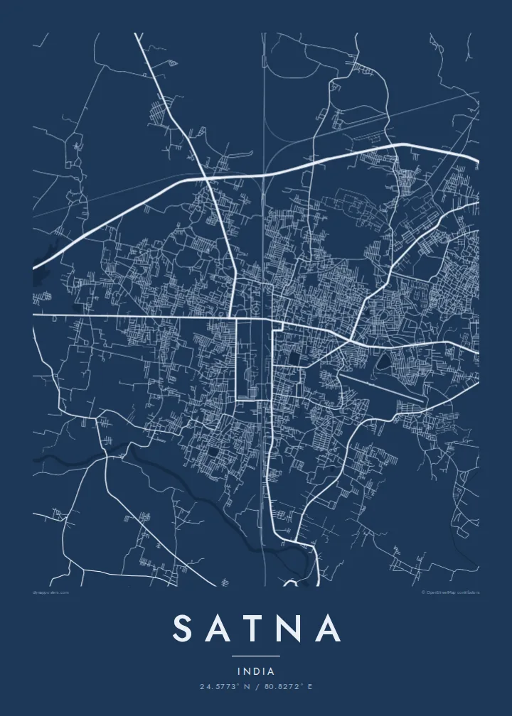 Satna map poster — Blueprint