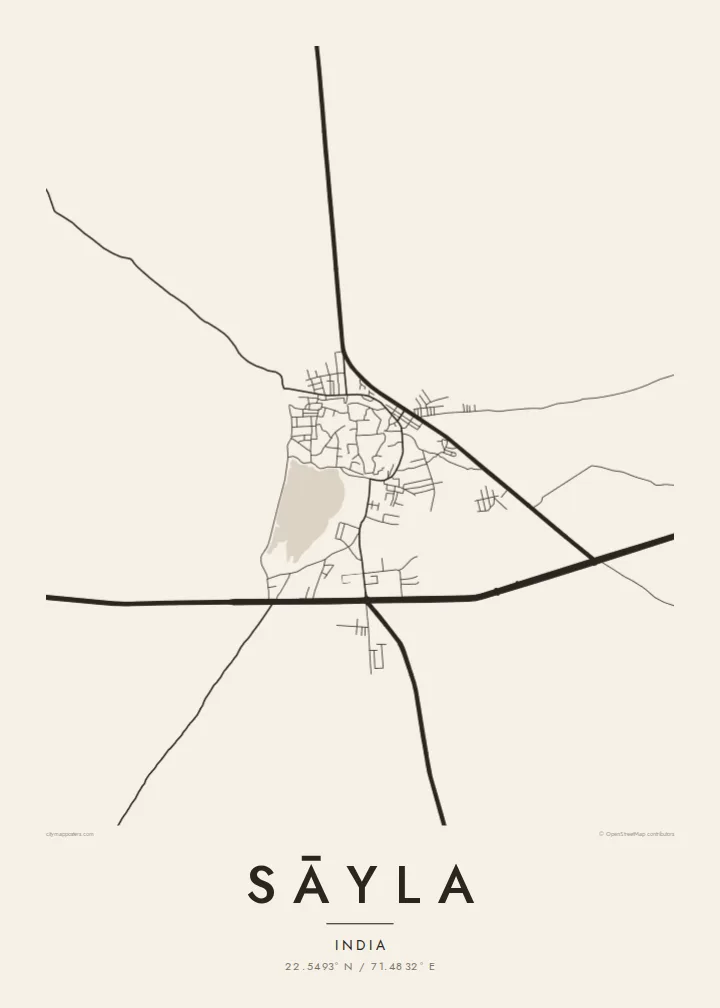 Sāyla map poster — Paper style