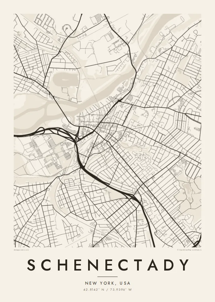Schenectady map poster — Paper