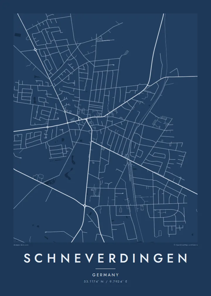 Schneverdingen map poster — Blueprint