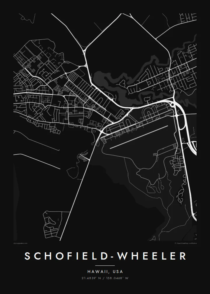Schofield-Wheeler map poster — Noir