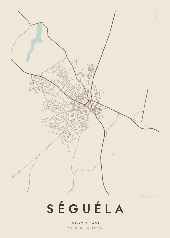 Séguéla map poster — Sand style