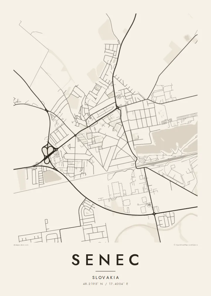 Senec map poster — Paper style