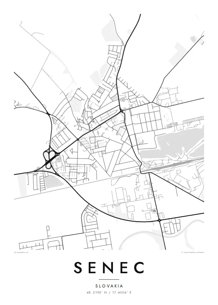 Senec map poster — Classic style