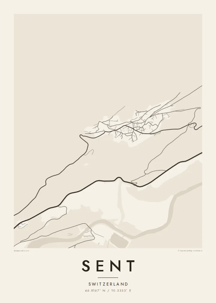 Sent map poster — Paper style