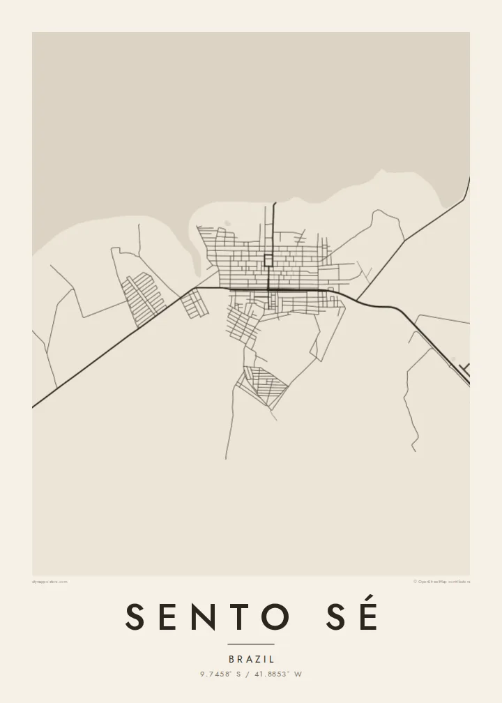 Sento Sé map poster — Paper style