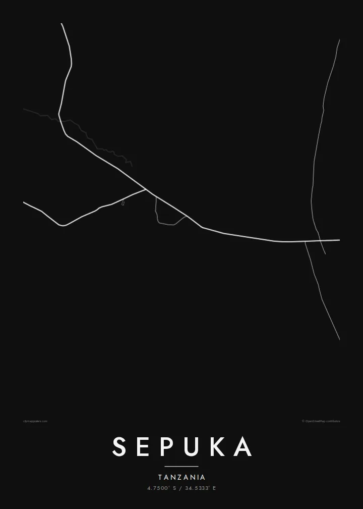 Sepuka map poster — Noir