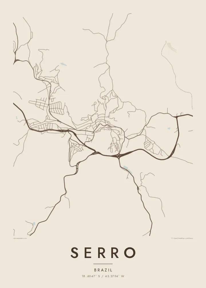 Serro map poster — Sand style