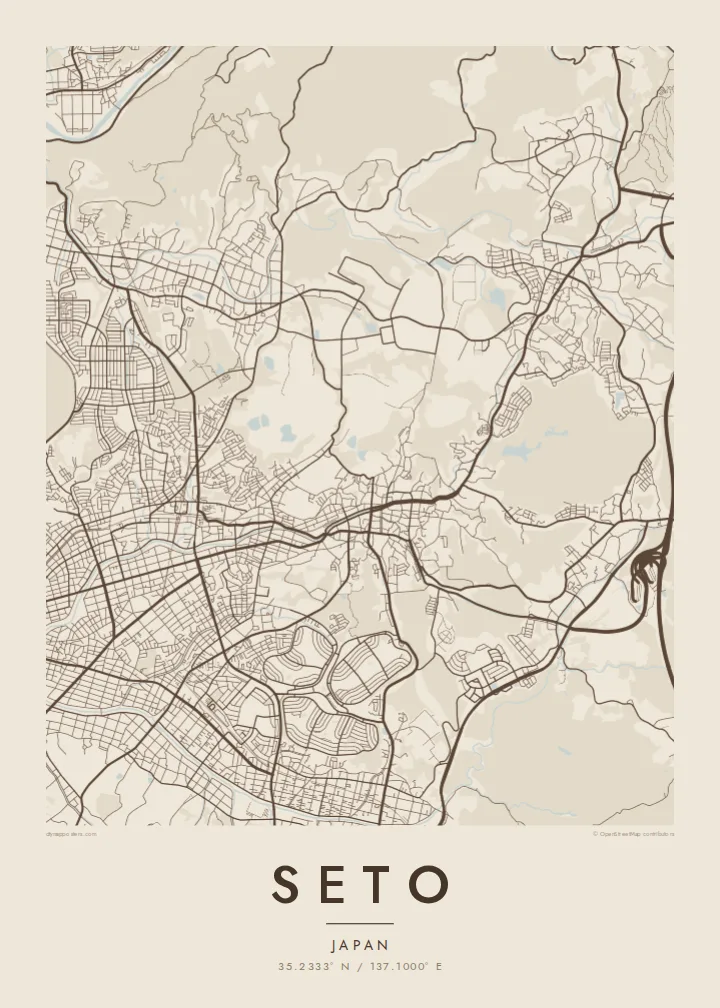 Seto map poster — Sand style