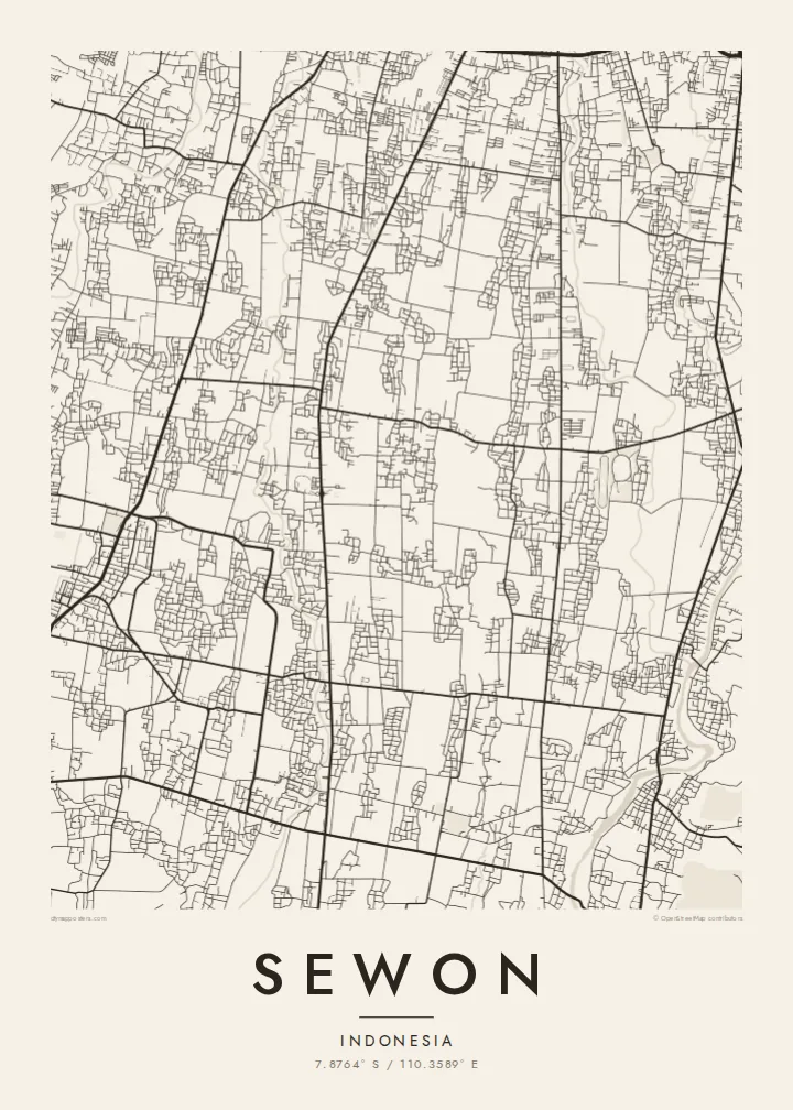 Sewon map poster — Paper style