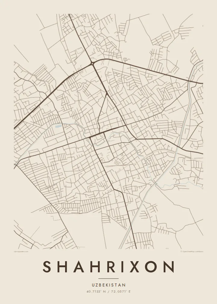 Shahrixon map poster — Sand