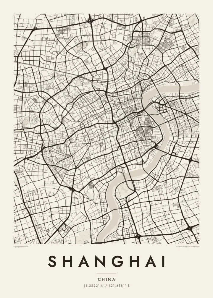 Shanghai map poster — Paper