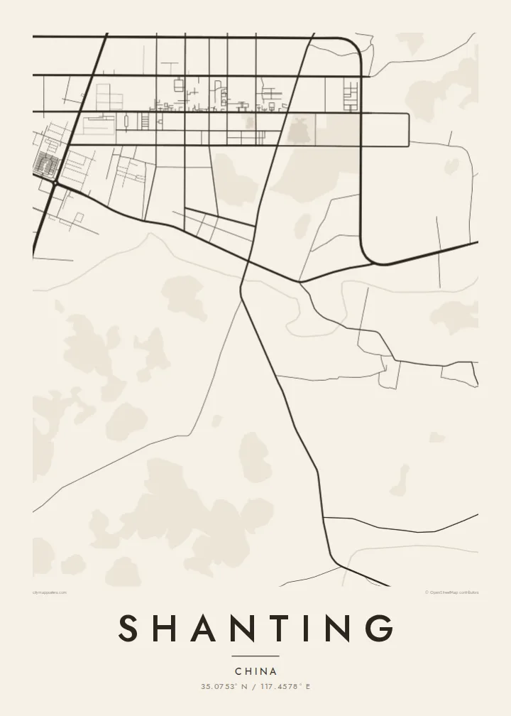 Shanting map poster — Paper style