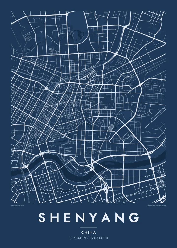 Shenyang map poster — Blueprint