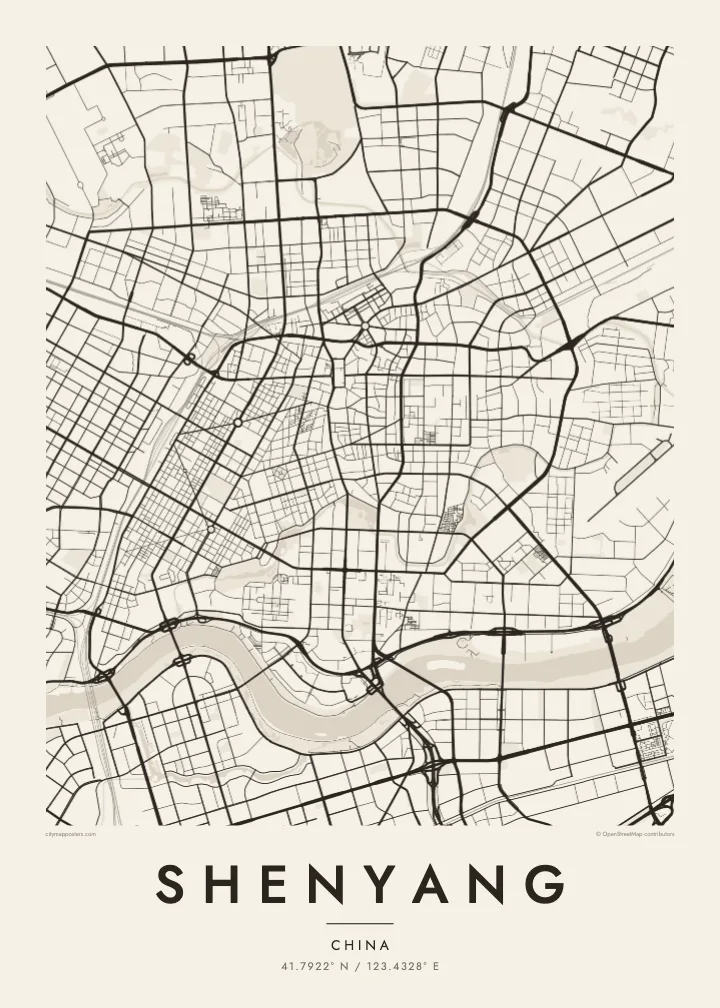 Shenyang map poster — Paper