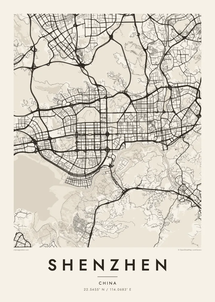 Shenzhen map poster — Paper