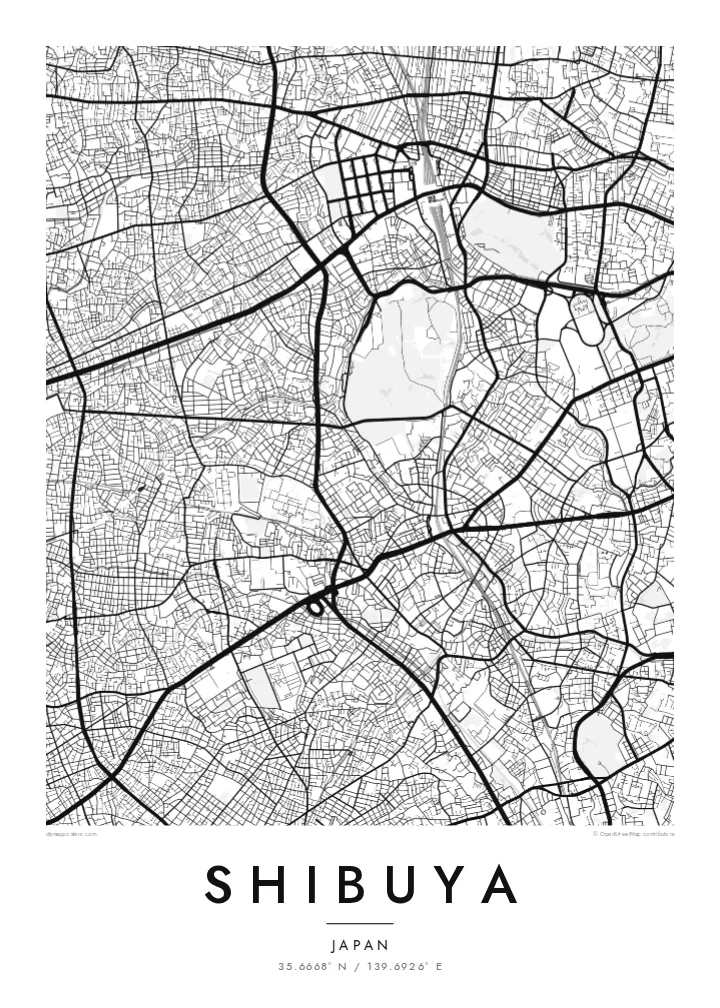 Shibuya map poster