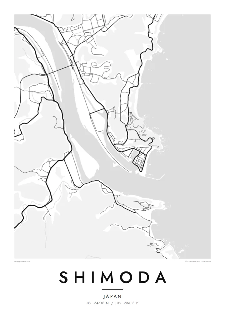 Shimoda map poster — Classic