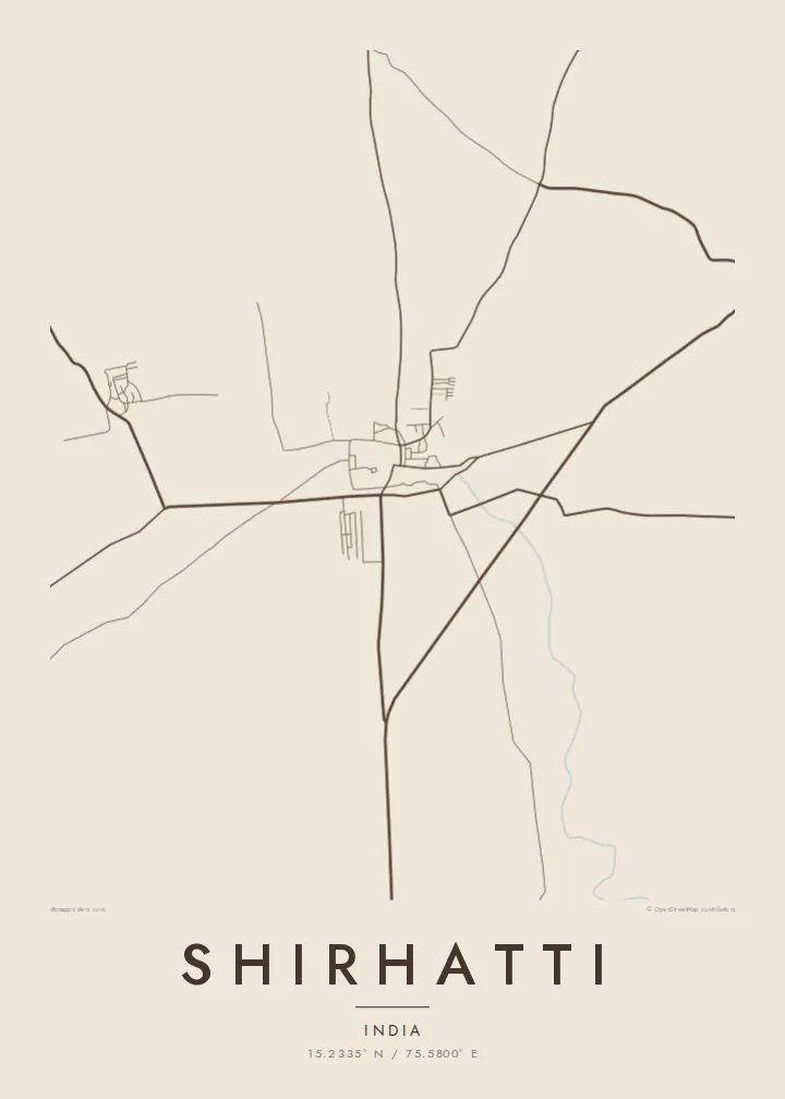 Shirhatti map poster — Sand