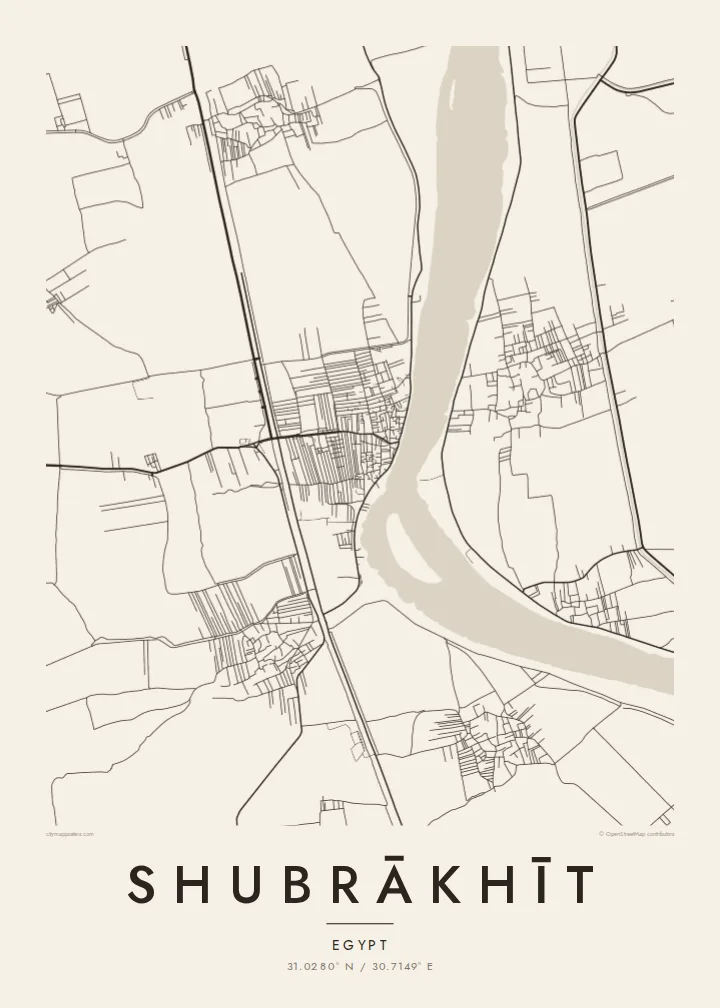 Shubrākhīt map poster — Paper