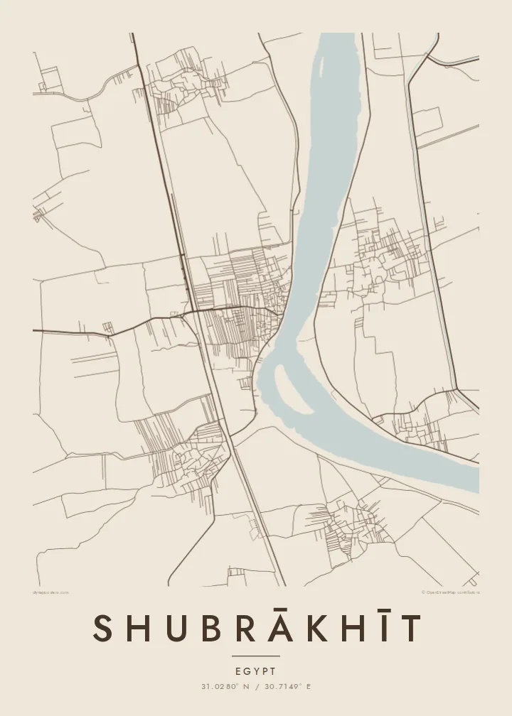 Shubrākhīt map poster — Sand