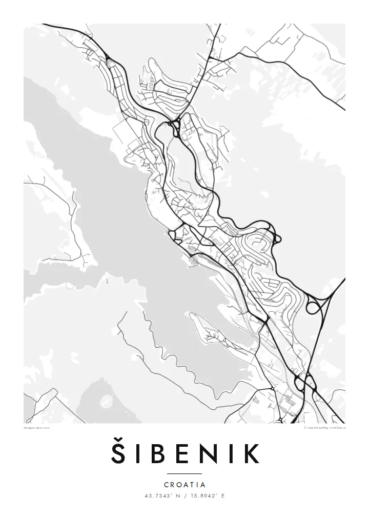 Šibenik map poster — Classic